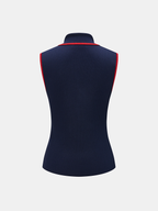 Buckle Detail Contrast Trim Knit Vest