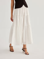 Tencel Blend Tiered Maxi Skirt