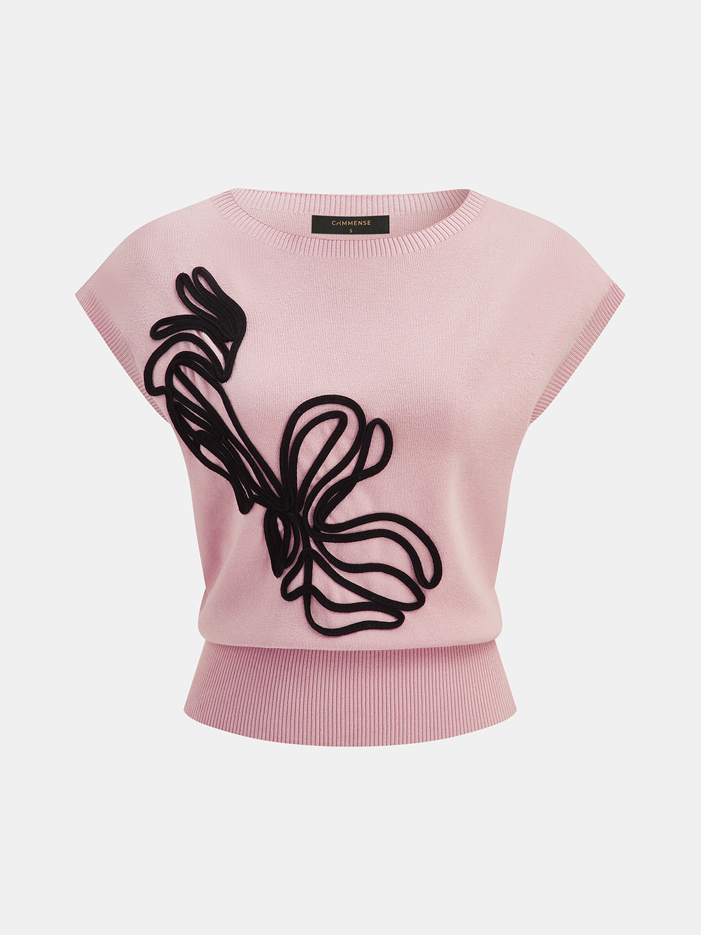 Abstract Applique Sleeveless Knit Top
