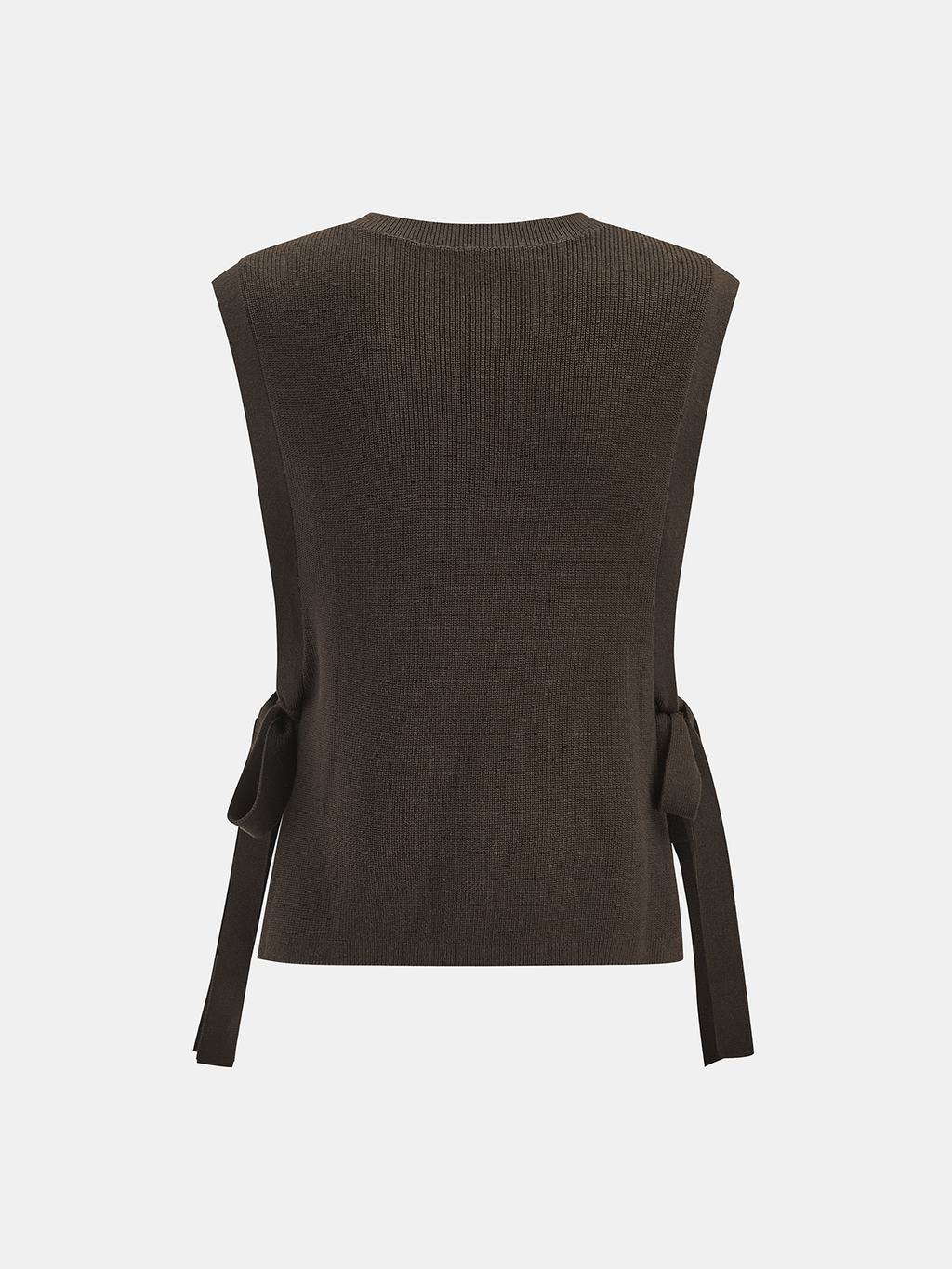 Side Tie Lace Panel Knit Sleeveless Vest
