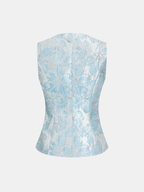 Floral Jacquard Tailored Vest