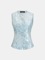 Floral Jacquard Tailored Vest