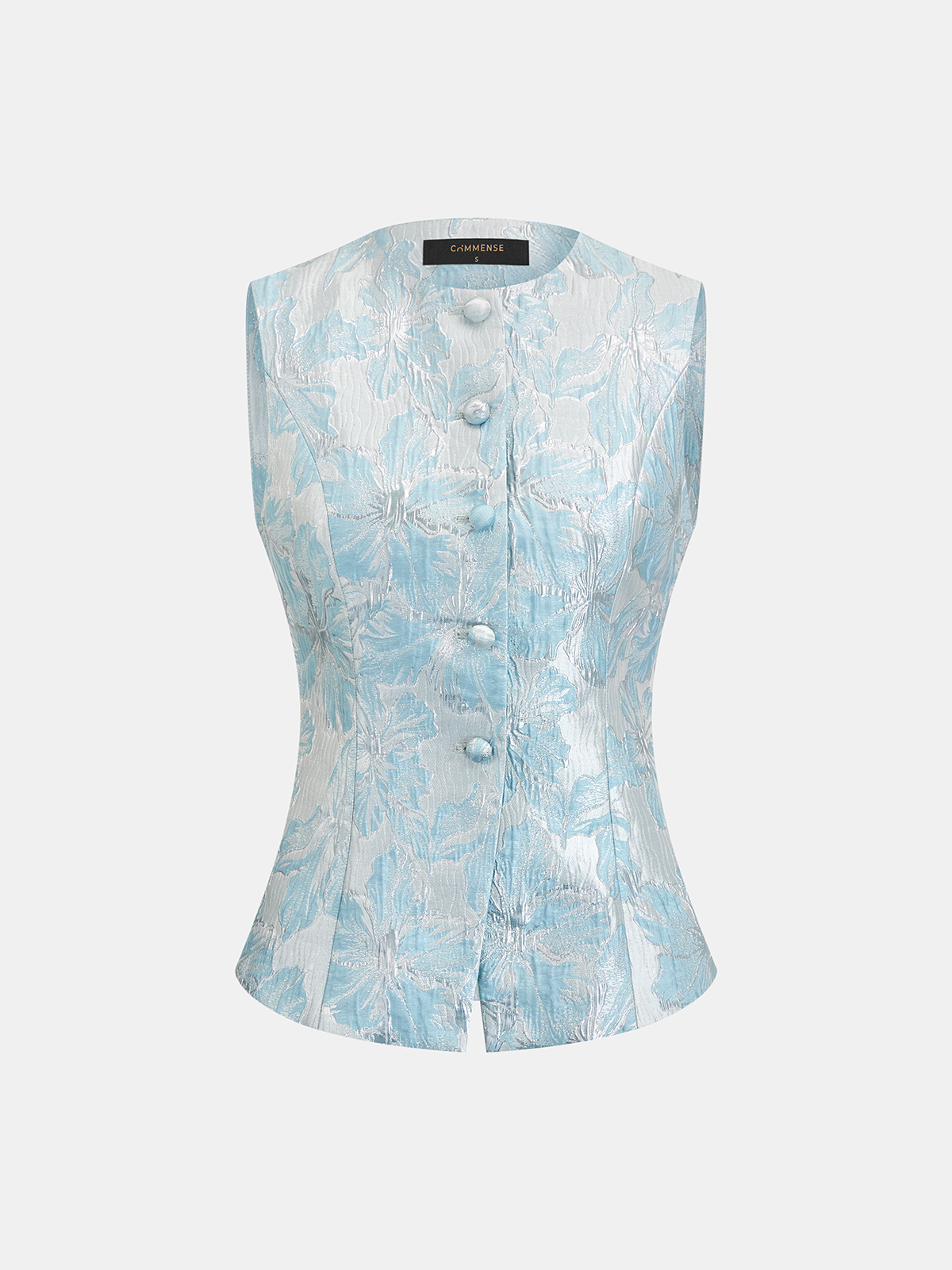 Floral Jacquard Tailored Vest