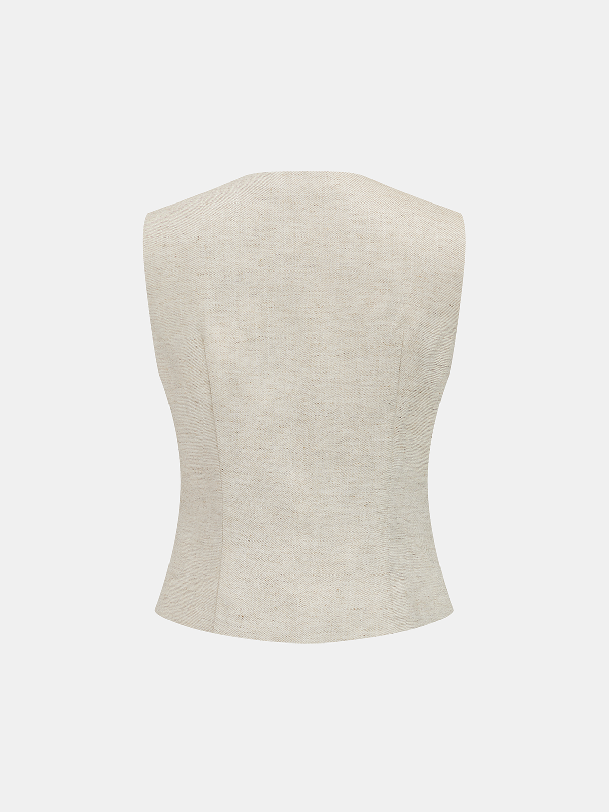 Floral Embroidered Linen Blend Vest