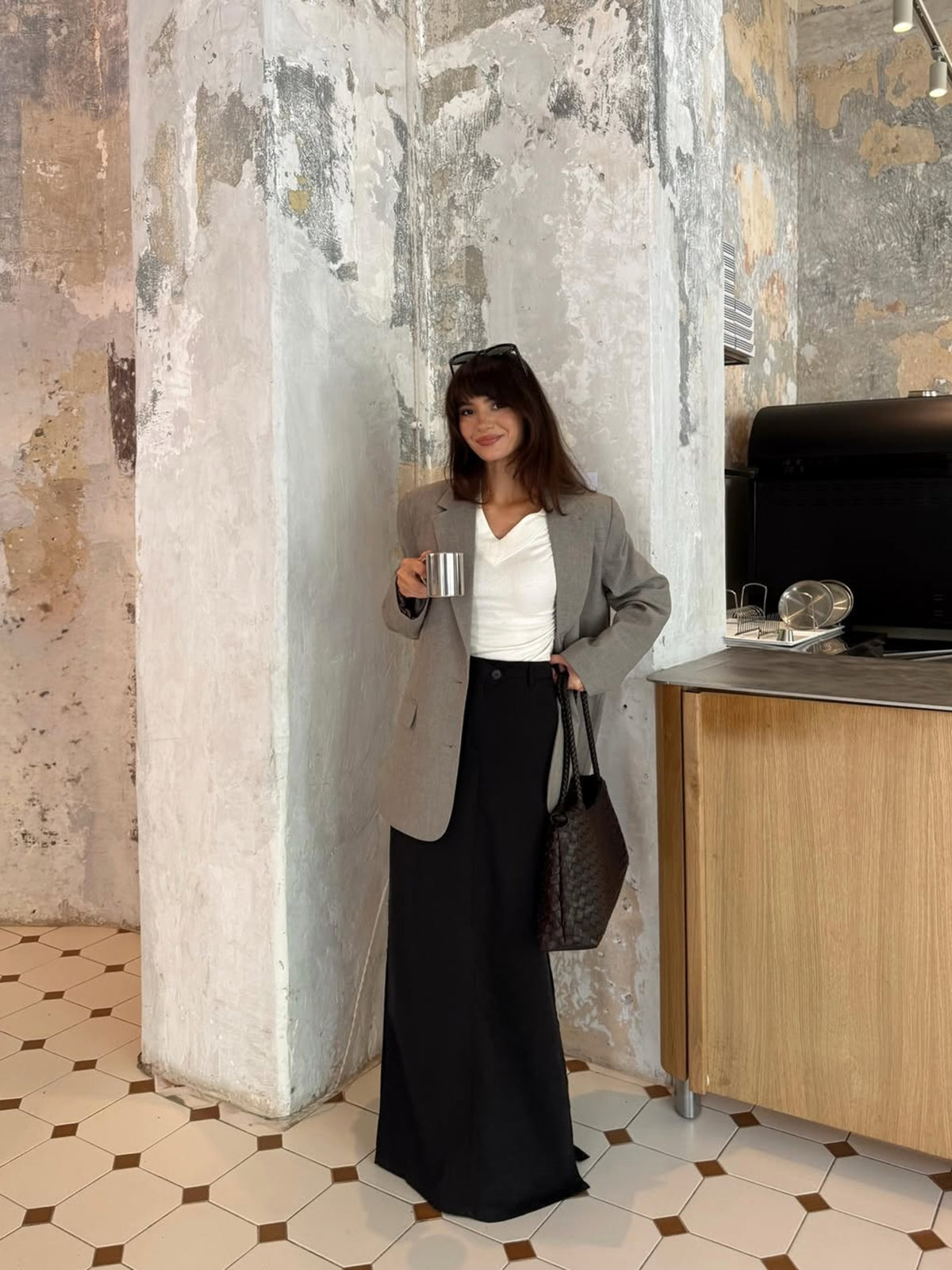 Basic Buttoned Maxi Skirt