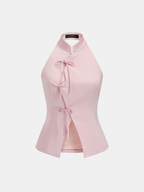 Mandarin Collar Two-Piece Pants Set