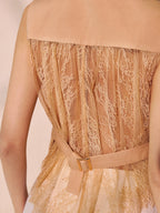 Lace Back Tie-Waist Linen Blend Vest
