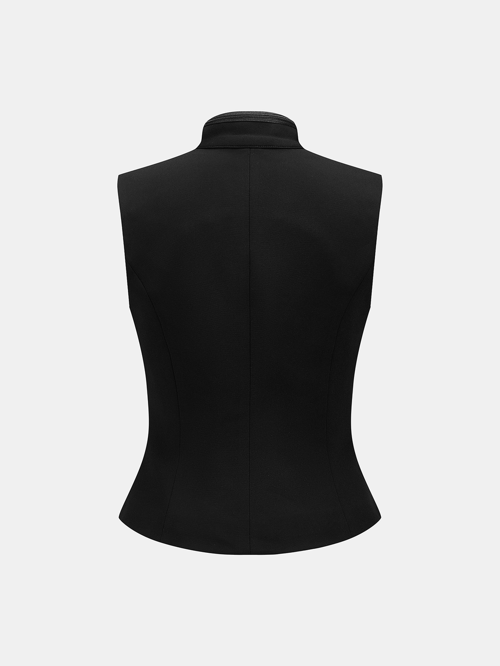 Napoleon Metal Detail Mandarin Collar Zipper Vest