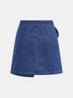 Bow Detail Denim Mini Skirt