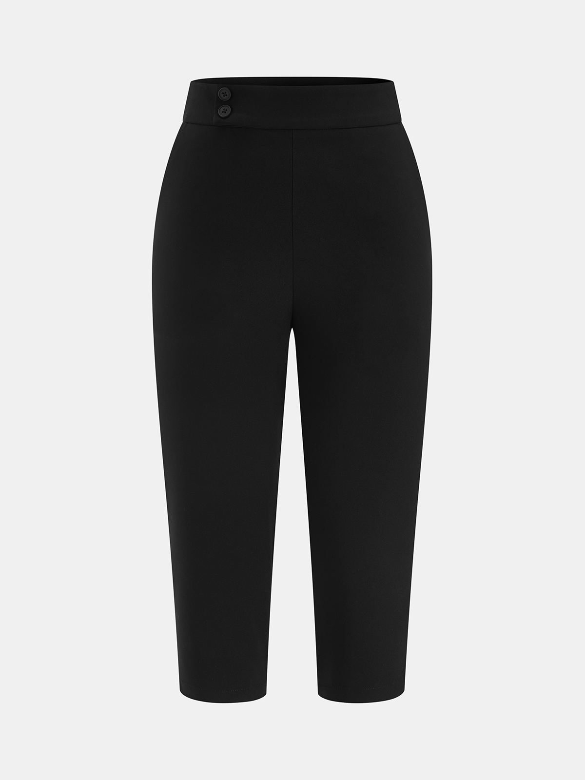 Split Hem Mid Waist Capri Pants