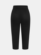 Split Hem Mid Waist Capri Pants