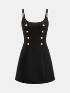 Napoleon Double Breasted Linen Blend Mini Dress