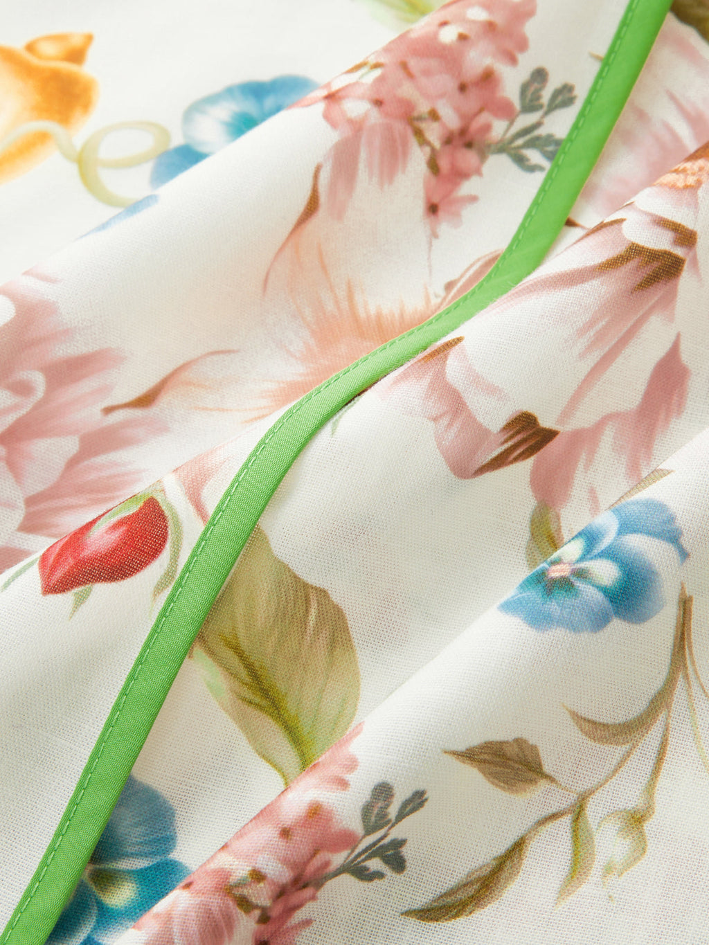 Corset Seam Tropical Print Swing Dress
