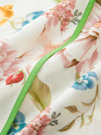Corset Seam Tropical Print Swing Dress