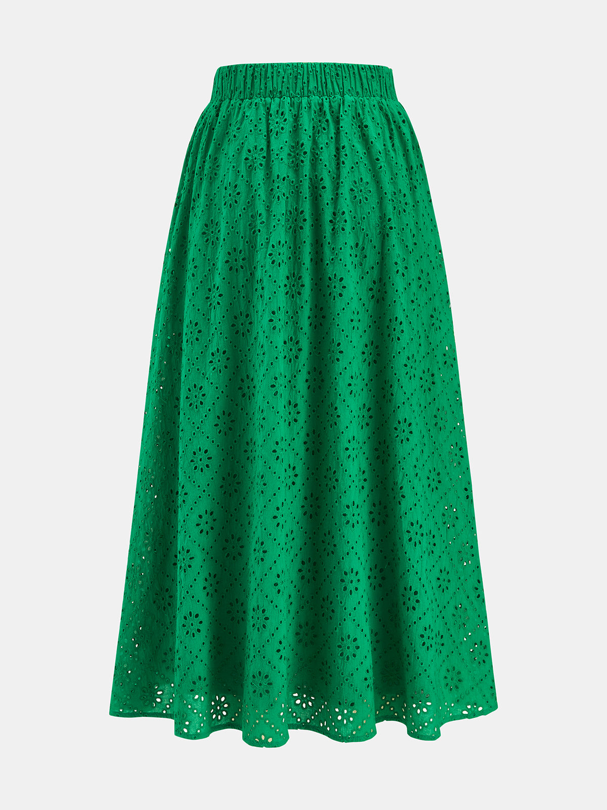 Eyelet Embroidered Top & Midi Skirt Set