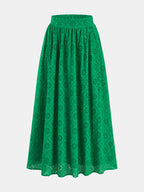 Eyelet Embroidered Top & Midi Skirt Set