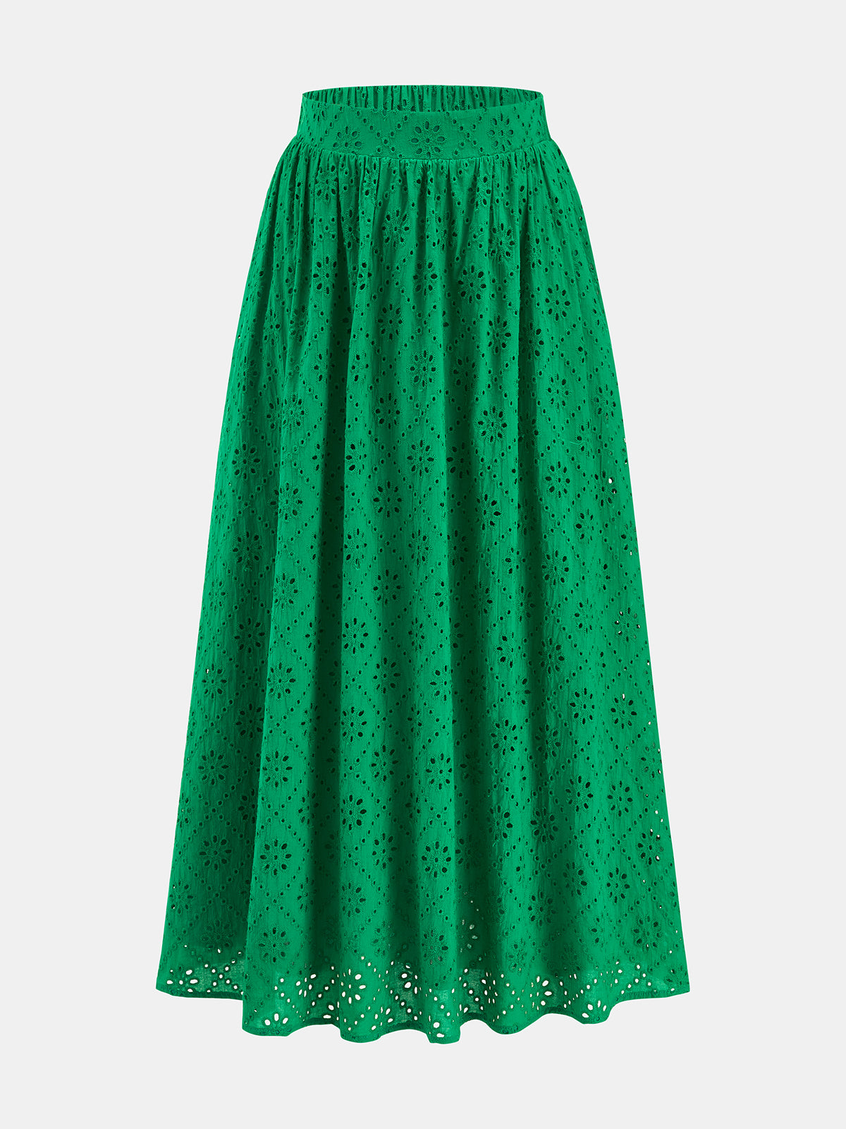 Eyelet Embroidered Top & Midi Skirt Set