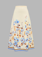 Floral Print Two Piece Skirt Set