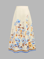 Floral Print Two Piece Skirt Set