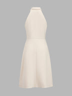 Keyhole Collared Pleated Midi Dress