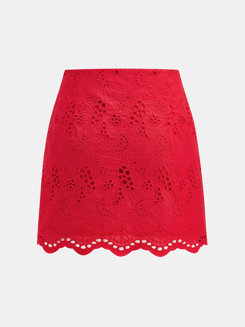 Eyelet Embroidery Tie Waist Mini Skirt
