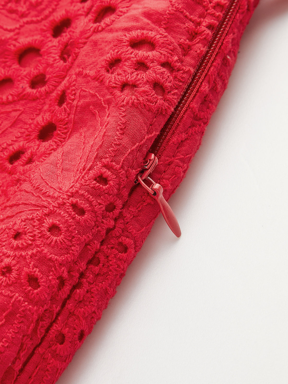 Eyelet Embroidery Tie Waist Mini Skirt