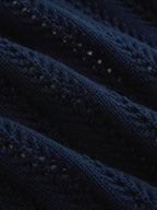 Embroidered Openwork Buttoned Knit Vest