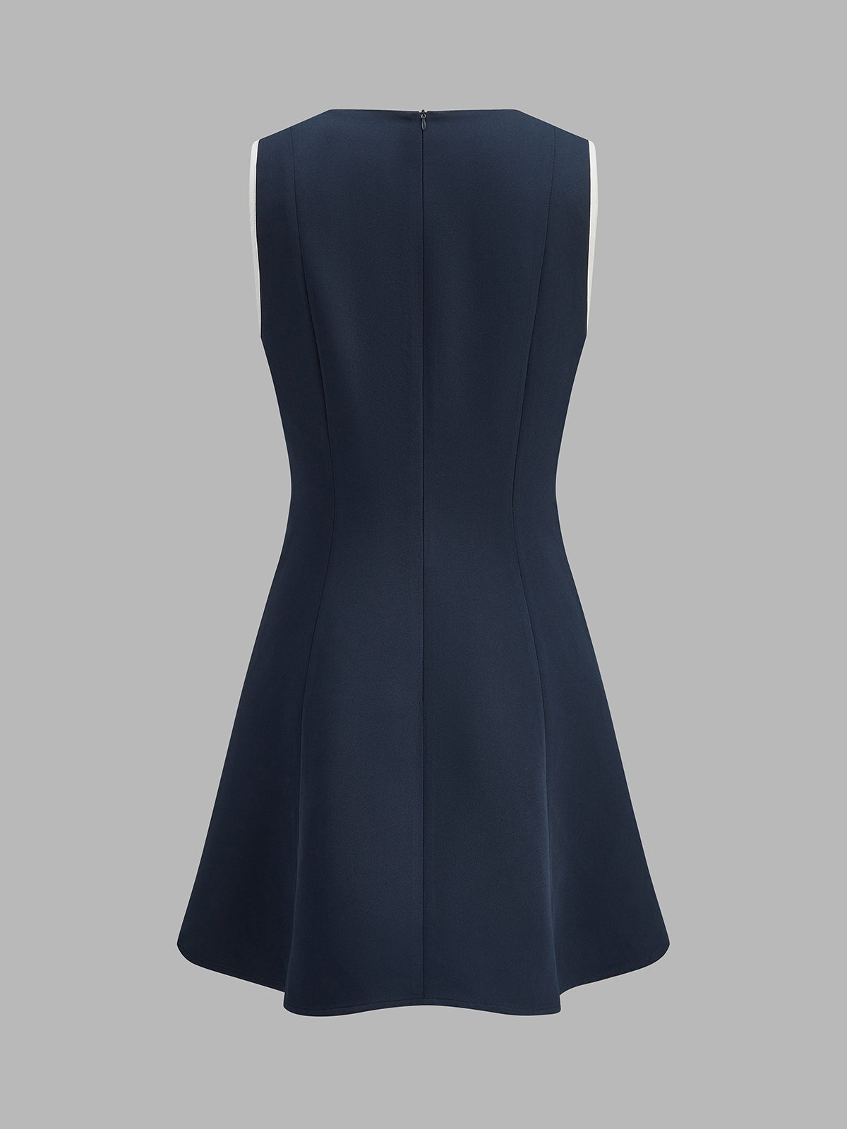 Contrast Piping Sleeveless Mini Dress