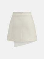 Asymmetric Buckle Detail Mini Skirt