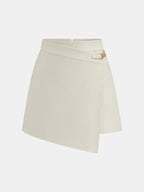Asymmetric Buckle Detail Mini Skirt