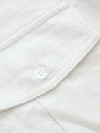 Cotton Linen Pocket Drawstring Shirt Romper