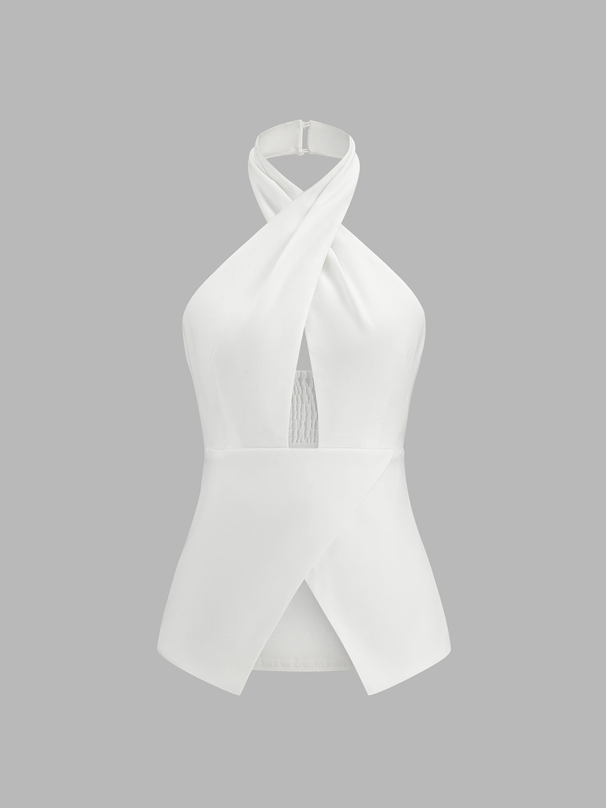 Cross Halter Split Hem Blouse