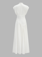 Deep V High Slit Satin Maxi Dress