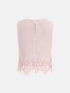 Lace Hem Sleeveless Top & Shorts Set