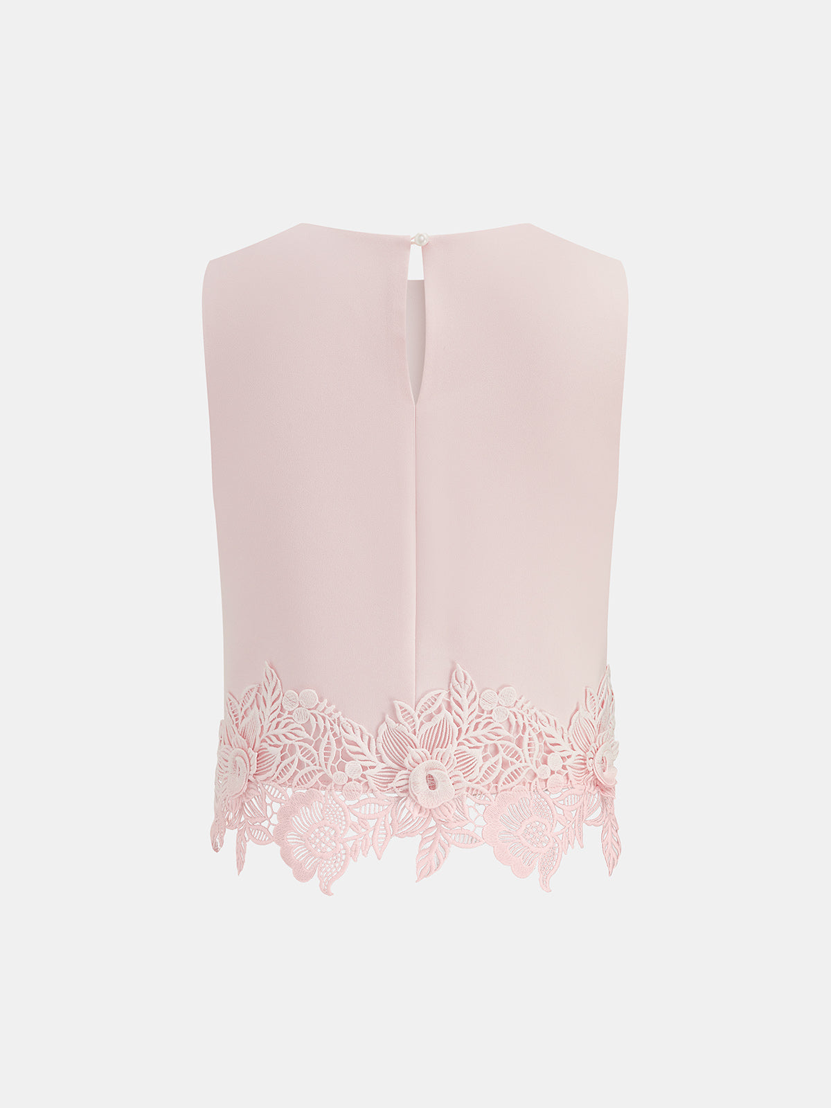 Lace Hem Sleeveless Top & Shorts Set