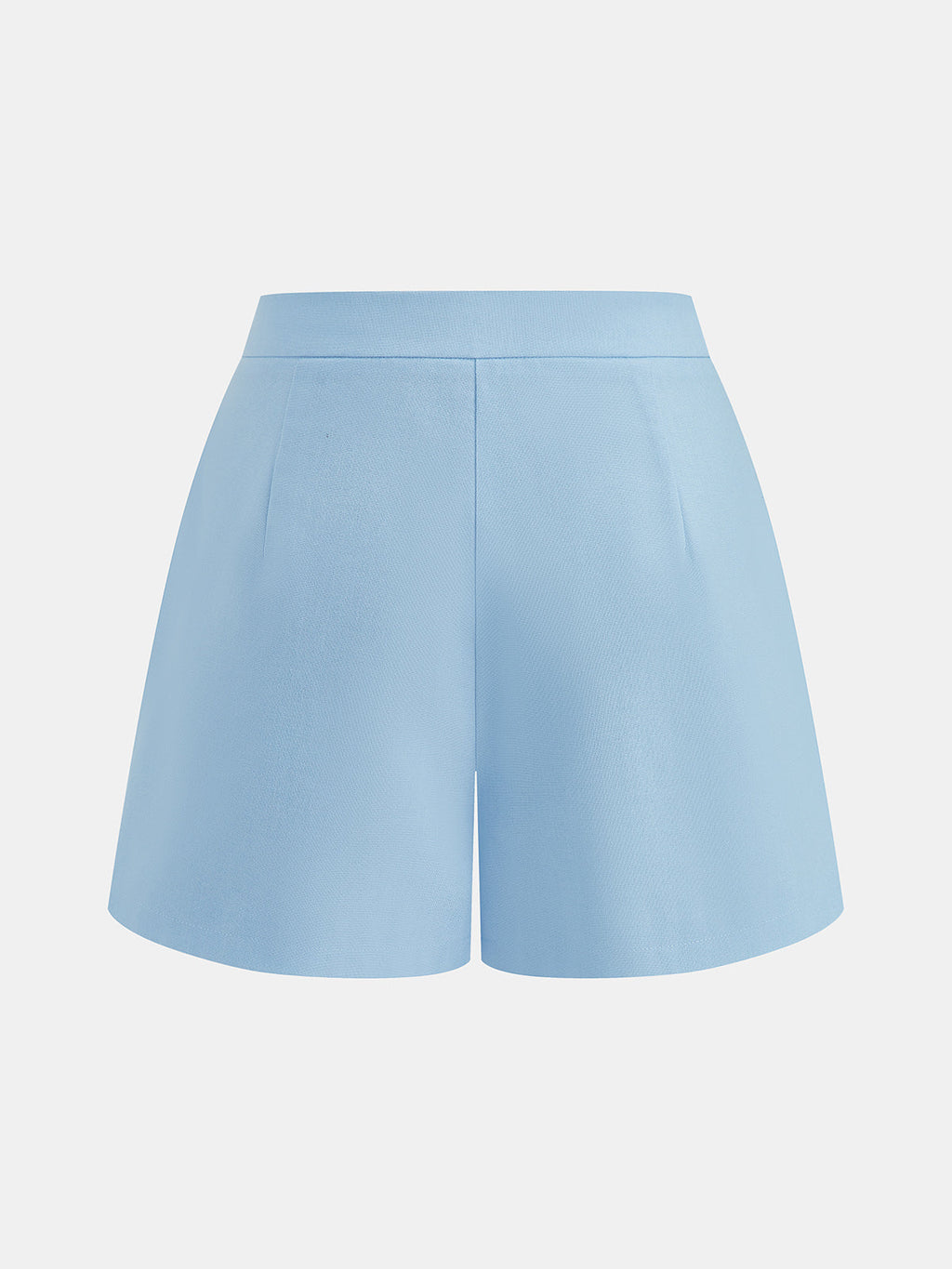 Metal Button Pleated Two Piece Shorts Set