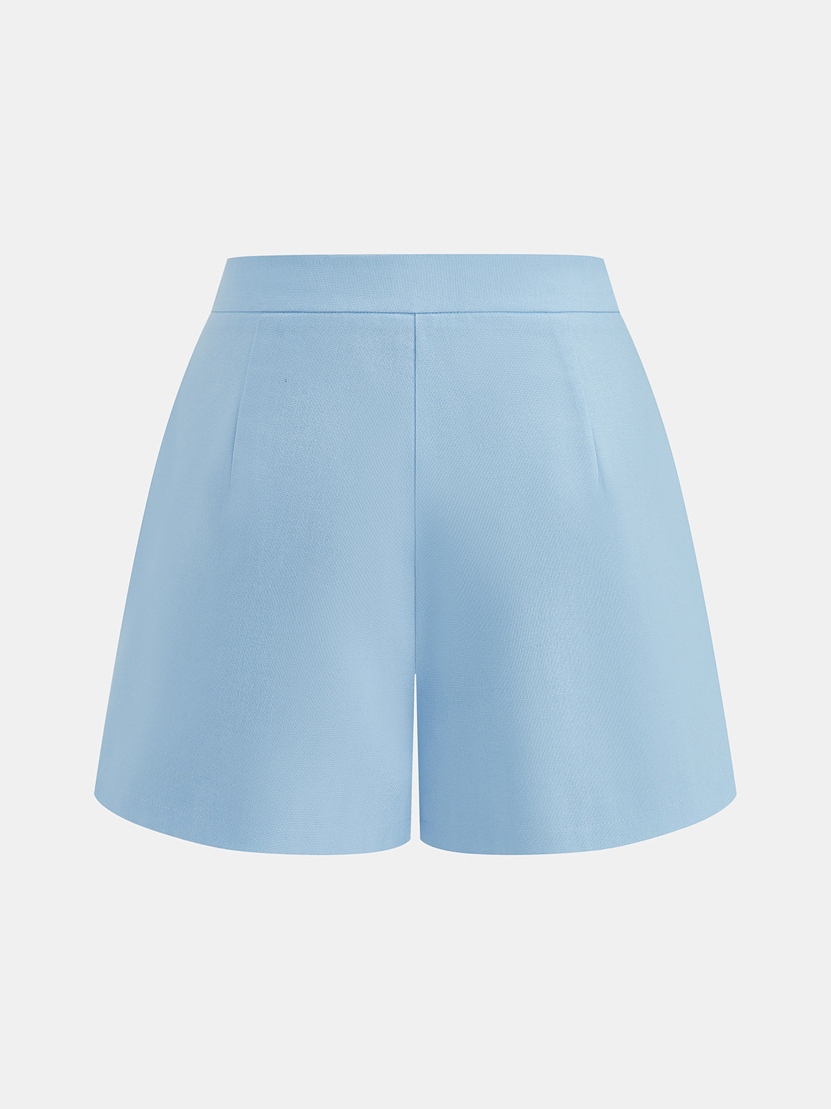 Metal Button Pleated Two Piece Shorts Set
