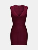 Deep V Sleeveless Bodycon Mini Dress