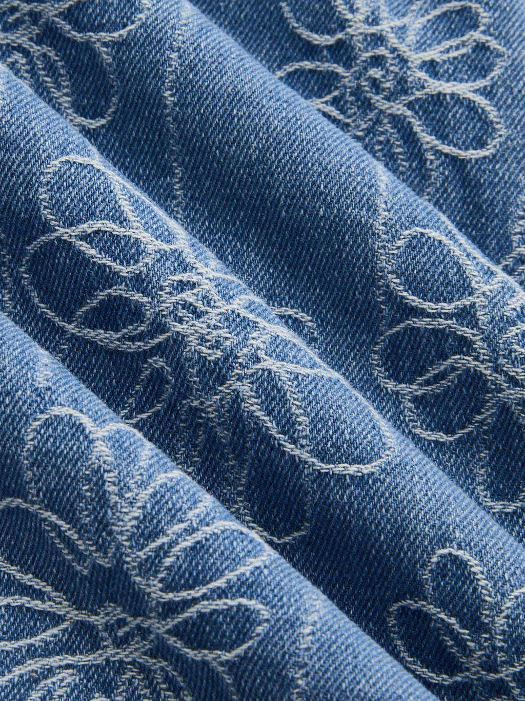 Denim Floral Jacquard Sleeveless Mini Dress