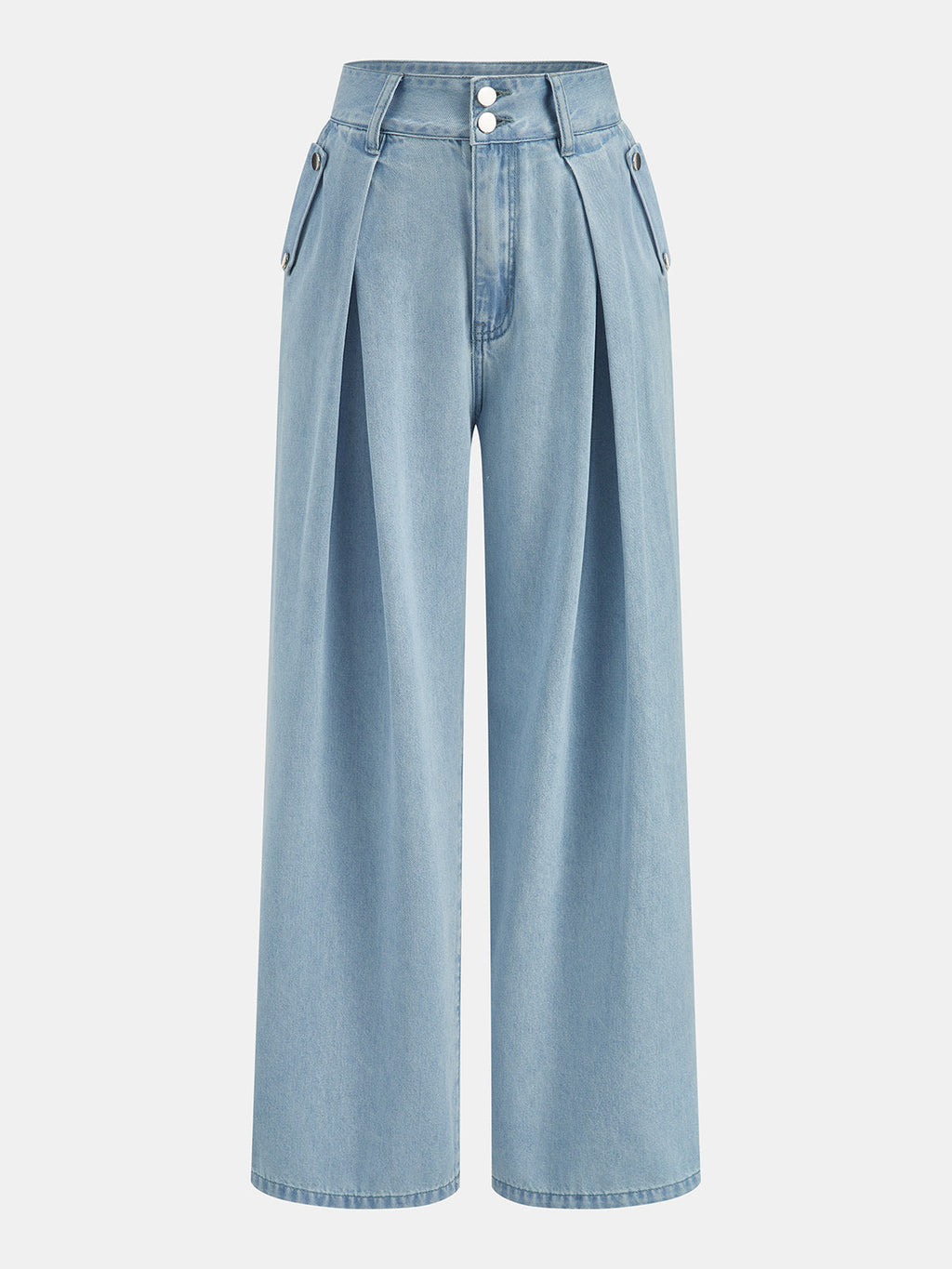 Sleeveless Crop Denim Top & Pleated Pants Set