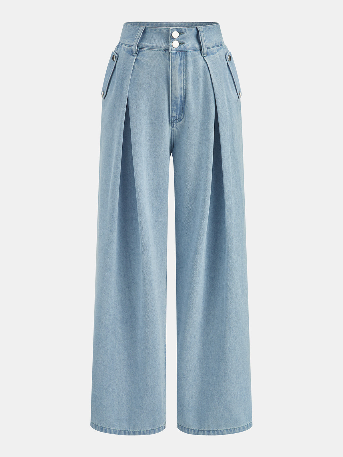 Sleeveless Crop Denim Top & Pleated Pants Set