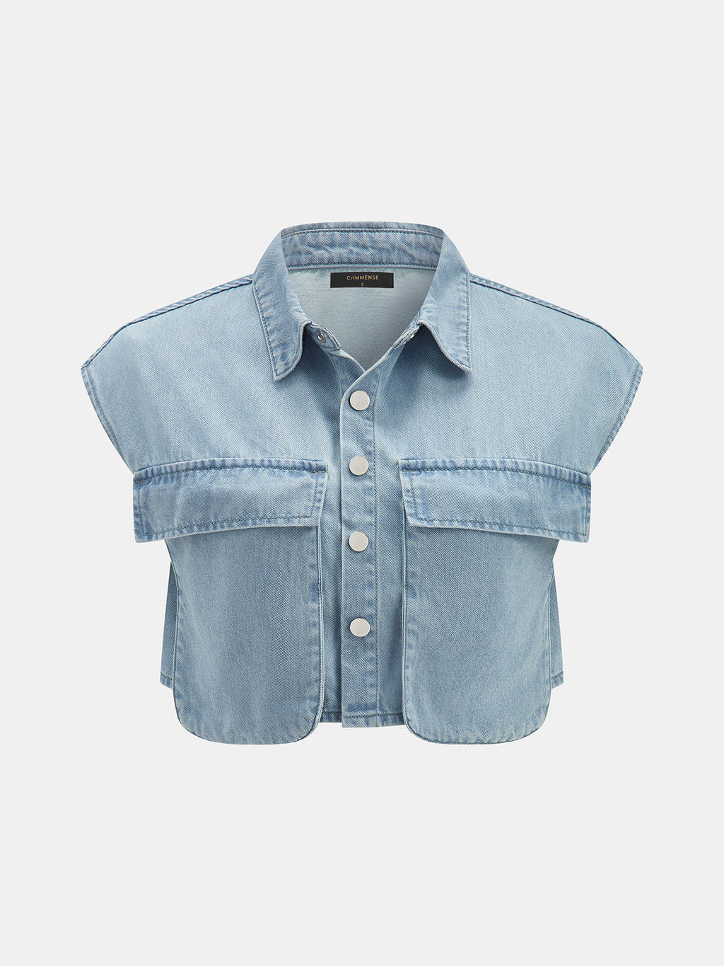 Sleeveless Crop Denim Top & Pleated Pants Set