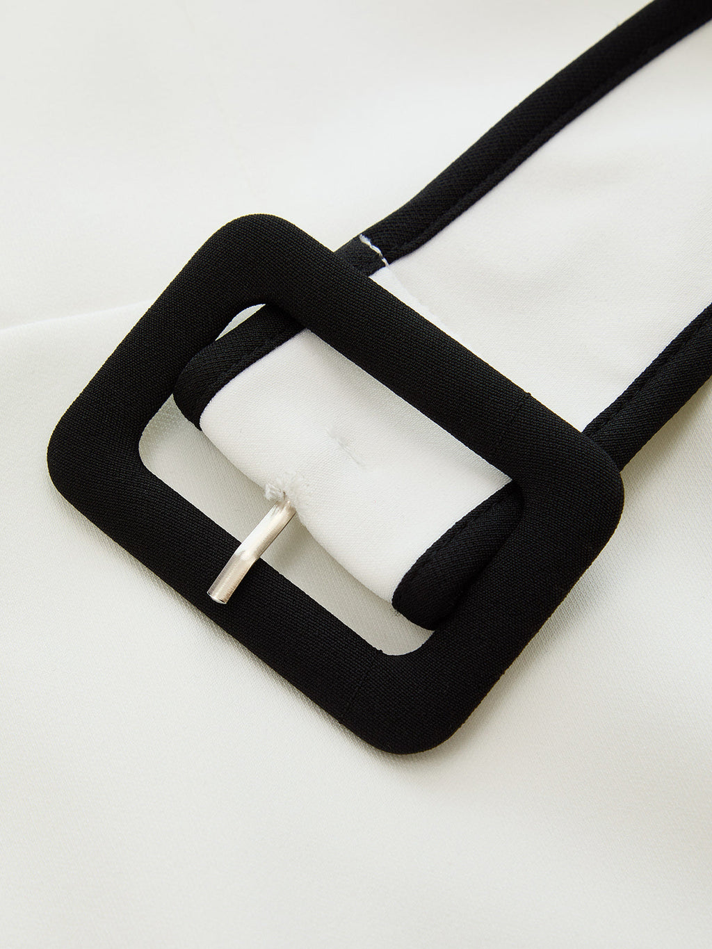 Contrast Trim Belted Pencil Midi Dress