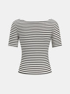 Striped Tie-Front V-Neck Slim Top