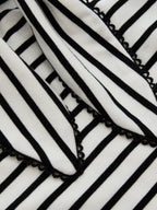Striped Tie-Front V-Neck Slim Top