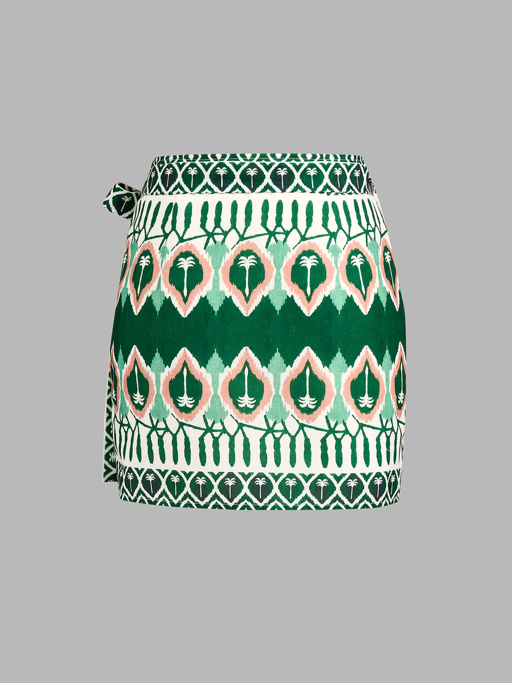 Tribal Print Wrap Tie Mini Skirt