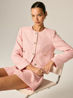 Tweed Metal Button Blazer