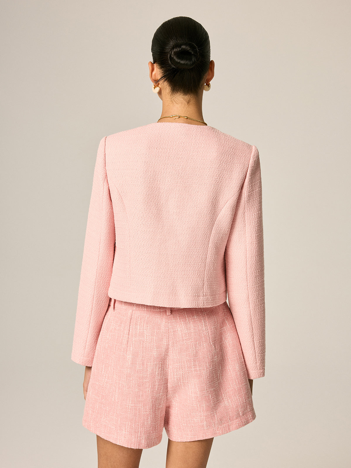 Tweed Metal Button Blazer