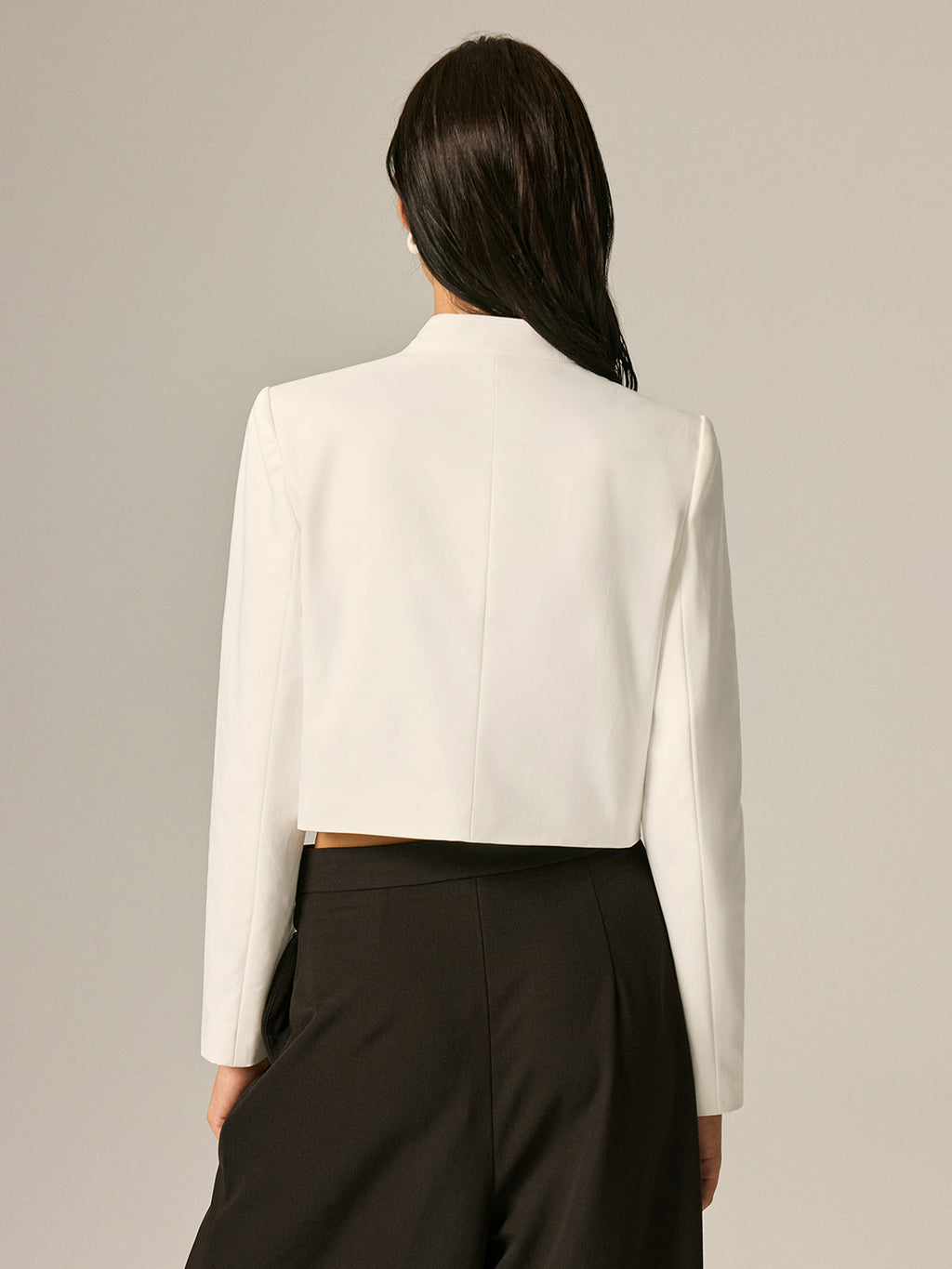 Stand Collar Embroidery Metal Button Jacket