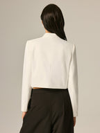 Stand Collar Embroidery Metal Button Jacket